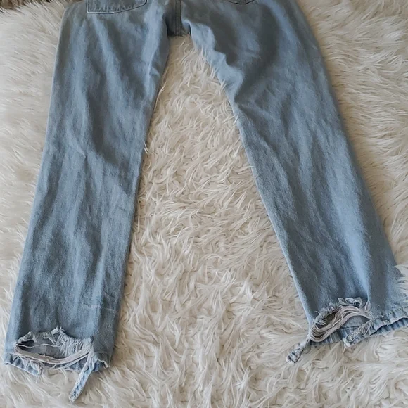Brandy Melville Distressed Denim Pants Long Size Small - Picture 13 of 16